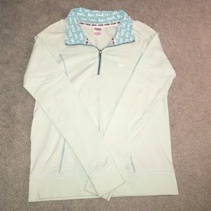 Victoria's Secret PINK Mint half zip up sweatshirt